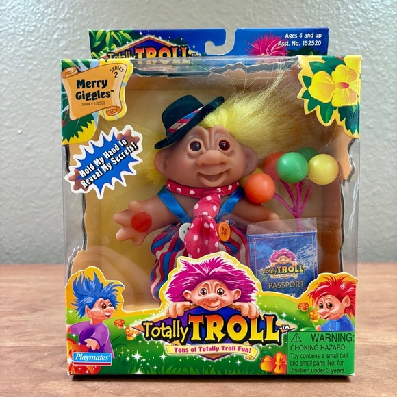 Playmates Totally Troll MERRY GIGGLES Clown, Vintage 2001 Doll Series 2, NIB - Picture 1 of 7
